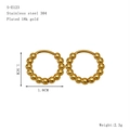 Productgegevens van 18k vergulde roestvrijstalen kralen oorbellen van 1,5 cm - Gouden Kralen Creolen Stijl (S-E123)