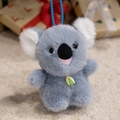 Cute grey plush koala keychain featuring soft fur and a blue beaded strap accessory - Koala / 15CM