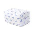 Quilted makeup bag with blue bow and dot patterns on white fabric variant - Blue Bow Style 1