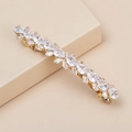 Dettaglio del fermaglio a foglia dorata con strass scintillanti e cristalli eleganti - Stile a foglia (b3216) / Oro