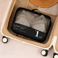 Black mesh underwear storage bag for travel luggage organization, size 32x23x12cm - Black-Small (No. 1)