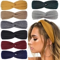 8-pack knotted rib knit headbands for women in assorted colors for yoga and fitness - 8-Color Set