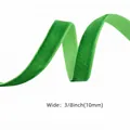 Bright green single-sided velvet ribbon with soft texture, 3/8 inch 10mm width for DIY - 10mm / Size 10 / Christmas Green