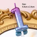 Purple and blue gradient number 1 birthday candle with glitter effect, size 4.4cm x 2.4cm - Number Candle Purple-Blue Gradient-1