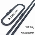 Set de cadena de serpiente en acero negro mate con collar de 650mm y pulsera de 220mm - Conjunto de Collar y Pulsera / Negro