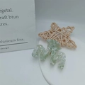 Pince à cheveux élégante en acétate vert marbré avec design ondulé pour femmes - Cyan coloré 6cm
