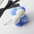 Blue and white clay balloon cake toppers on wire for birthday party dessert decor - Ball Bundle / Dark Blue Light Blue White Ball Bundle