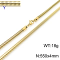 Minimalist 18k gold plated 4mm snake chain necklace 550mm long weighing 18g - Gold 4mmx550mm(KN203796-Z)