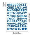 Blue 0.5 inch alphabet and number stickers set for scrapbooking and decoration - Dark Blue