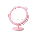 Pink desk makeup mirror with cute cat ears and round base in professional studio lighting - Short Version / Bear Ears / Pink