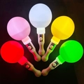 Five glowing colorful LED sticks in pink white yellow red and green for party events - Glow Round Sand Ball Wand Mixed Colors