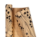 Brown kraft gift wrapping paper roll with black tulip pattern and grid lines - Lily of the Valley / 0.43*3m