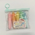 5-color mini pill highlighter set in transparent pouch with pink and blue markers - Flash Party