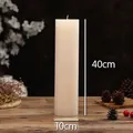 Classic white pillar candle for wedding decor and home lighting, size 10x40 cm - Cylinder Dia 10cm H 40cm