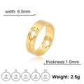 Golden stainless steel spider pattern ring featuring a 6mm hollow design for men and women - US 8 / Gold