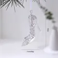 Iridescent acrylic glass high heel ornament with colorful crystal effect and white ribbon - Iridescent High Heel