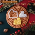 Christmas sleigh cookie mold set with white plastic stamps and finished yellow biscuit - E3041-Sleigh