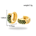 Franse vintage gouden roestvrijstalen C-vormige oorbellen met smaragdgroene zirkoon - Gouden Creolen Smaragd Zirconia Stijl (ER-1335)