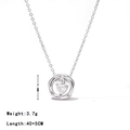Titanium steel heart pendant necklace in silver finish with crystal heart stone - Platinum