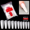 500pcs milky white long coffin fake nails kit with 10 sizes and full cover design - Natural Color Coffin Shape (gj0433-24)
