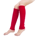 Leuchtend rote Strick-Beinstulpen mit vertikalem Rippmuster für warme Winter-Styles - Einheitsgröße / Einfacher Stil / Rot