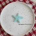 Mint green handmade wool felt starfish ornament for Christmas DIY crafts, size 6.5x6.5cm - Star-Green