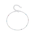 Bracciale minimalista in argento sterling S925 con perline colorate per donna moda - Argento Sterling S925 (Perline Colorate)