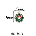 Christmas wreath enamel charm with red bow, 13mm x 16mm DIY jewelry pendant - 25#Wreath