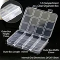 Compact 28-slot clear storage box for nail tips and accessories, 110x85x15mm - 12 Grids Transparent Box (11*8.5*1.5cm)