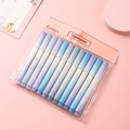 Set of 12 gradient pastel highlighters with super soft tips for smooth writing - Chisel Tip / Gradient Series-Gradient Blue 12 Pack