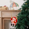 Decorazione natalizia Babbo Natale paracadute con ricami dorati e cupola multicolore - Babbo Natale Con Paracadute Standard