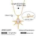 Dettagli della collana con ciondolo a goccia dorato a stella e misure esatte - Stile Pendente Strass Goccia d'Acqua Stellata (JDN0112207)