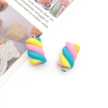Pink and yellow twisted resin marshmallow charms with metal loops for DIY jewelry making - Pink Blue Yellow Marshmallow