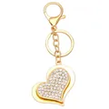 Exquisite heart-shaped keychain with double layered crystals and gold alloy lobster clasp - Style B