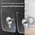 Transparent self-adhesive wall screw hook with strong waterproof adhesive backing - 6x6cm Adhesive Screw Nail