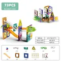 73PCS Magnetic tiles and pipes set with rolling balls in vibrant random colors - 73PCS (English Color Box)