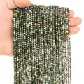 Macro view of faceted 3mm African Turquoise stone beads for DIY jewelry making - 3mm (38cm, Approx. 120 Beads) / African Turquoise Grade 1