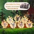 Luminous Zen Fox figurines set in resin with glowing tails and engraved bases - -249 Zen-inspired Little Fox Fairy Set 6 / Full Box Set