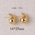 Orecchini a goccia in oro lucido dal design minimalista, peso 6.5g e dimensioni 14x25mm - Piccolo / Oro