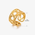 Adjustable 1.7cm inner diameter golden chain style stainless steel open ring - Gold Ring 158