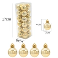 Golden faceted Christmas balls ornaments 24PCS set in clear box with size dimensions - Gold