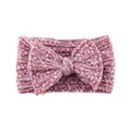 Detail of pink corduroy baby headband featuring a soft texture and a stylish bow knot - Pink Ribbed Texture