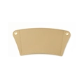 Detailed view of light brown PU leather coffee sleeve with stitching and metal eyelets - Khaki