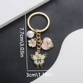 Roze tulp vlinder sleutelhanger met parel en hart hangers voor meisjes sieraden - Roze Hart Vlinder (ER724)