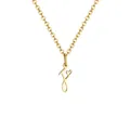 Golden stainless steel necklace featuring a custom letter pendant with heart and infinity - Letter F