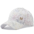 Berretto da baseball in mesh bianco glitterato per donna con logo M dorato e protezione solare - Regolabile / Bianco