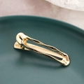 Pasador de pelo geométrico de metal dorado con diseño hueco minimalista liso - Dorado