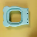 Light blue sandwich crust cutter and sealer tool made of stainless steel on yellow background - Blue Square