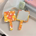 Portable flower pattern hand mirror with vibrant oil painting floral art design - 03 Colorful