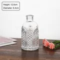 Transparent relief glass vase with argyle pattern and dimensions 12.6cm by 6.4cm - Lucky Door